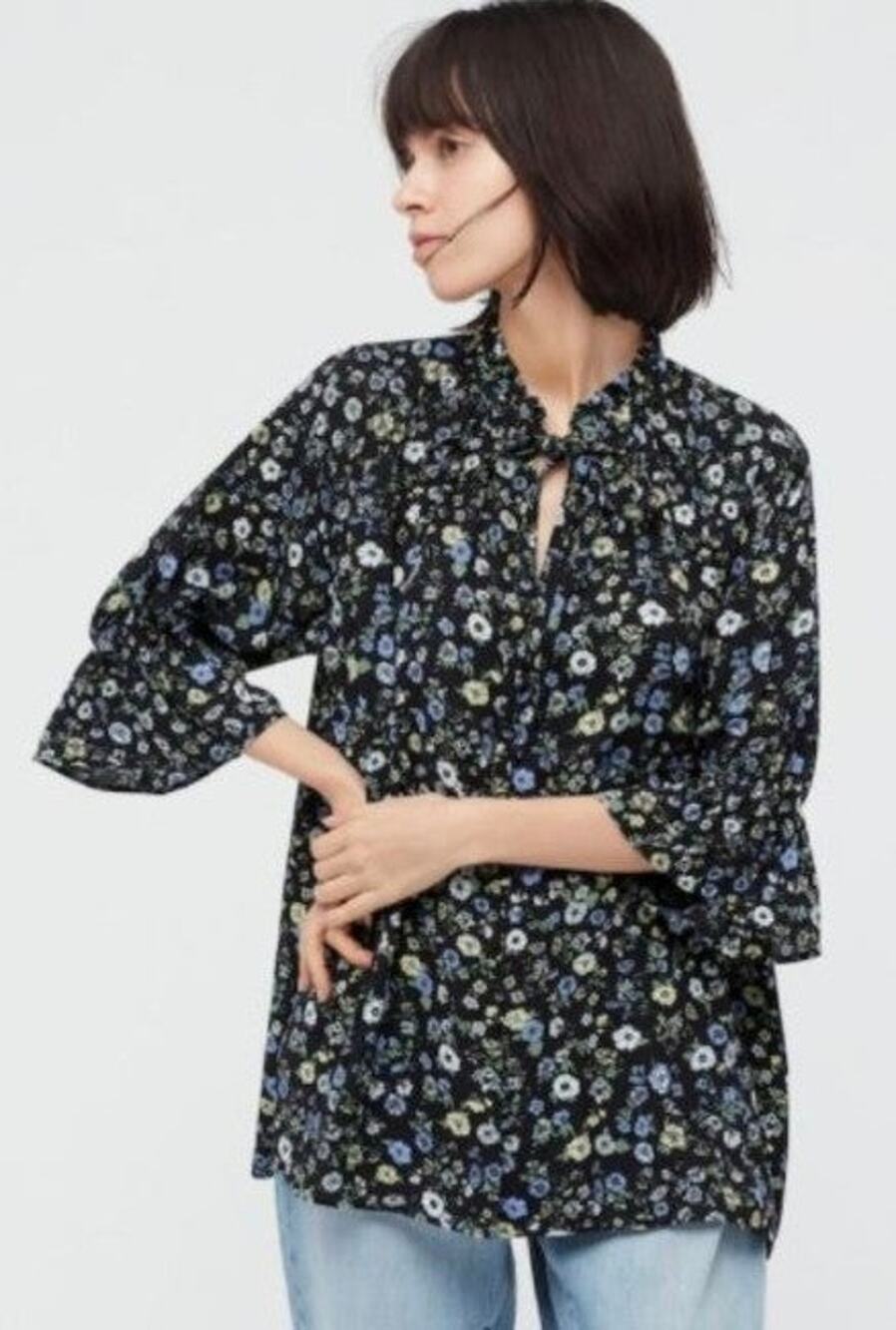 NWT Uniqlo & Paul & Joe Women’s Flower 3/4 Sleeve Blouse Size XS